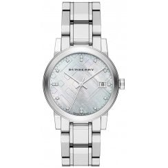Burberry Ladies Diamond Check Stamped Watch BU9125