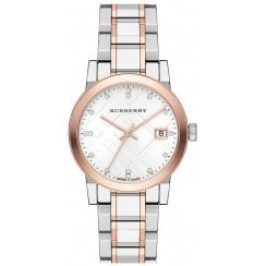 Burberry Ladies Diamond Check Stamped Watch BU9127