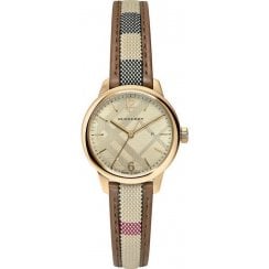 Burberry Ladies Gold The Classic Round Check Watch BU10114