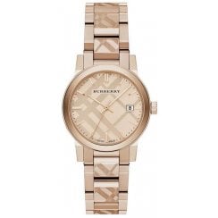 Burberry Ladies The City Engraved Check Watch BU9146