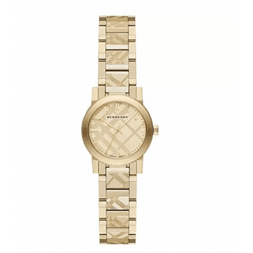 Burberry Ladies The City Engraved Check Watch BU9234