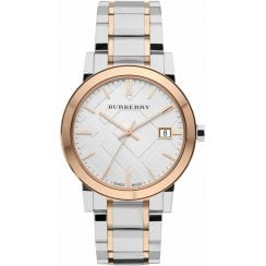 Burberry Unisex Two Tone Check Stamped Watch BU9006