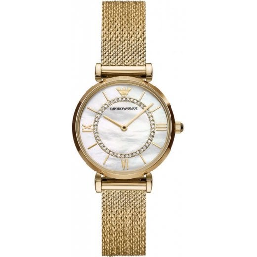 Emporio Armani Ladies Gold Gianni T-Bar Watch AR11321