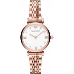 Emporio Armani Ladies Rose Gold Gianni T-Bar Watch AR11267