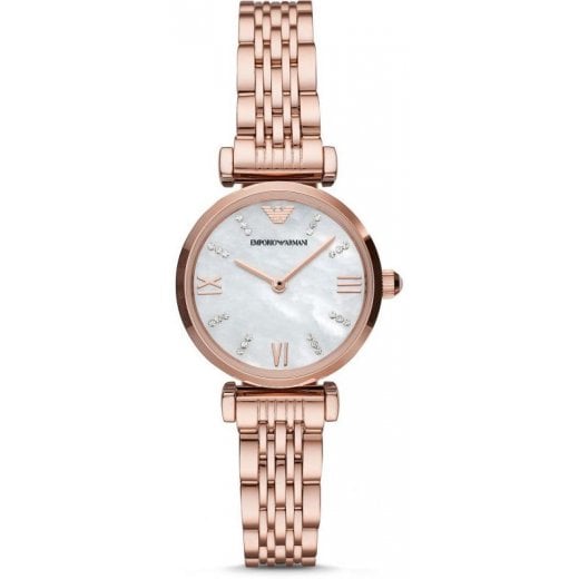 Emporio Armani Ladies Rose Gold Gianni T-Bar Watch AR11316
