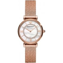 Emporio Armani Ladies Rose Gold Gianni T-Bar Watch AR11320