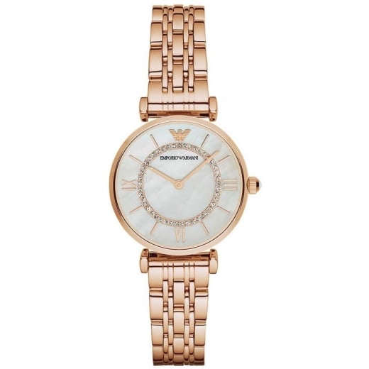 Emporio Armani Ladies Rose Gold Gianni T-Bar Watch AR1909