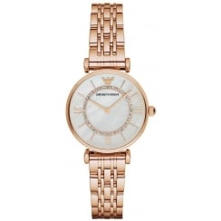 Emporio Armani Ladies Rose Gold Gianni T-Bar Watch AR1909