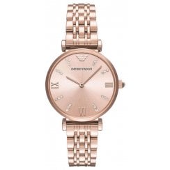Emporio Armani Ladies Rose Gold T-Bar Watch AR11059