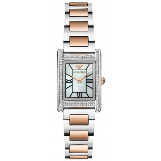 Emporio Armani Ladies Two Tone Crystal Watch AR11626