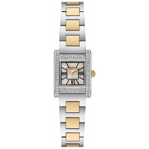 Emporio Armani Ladies Two Tone Crystal Watch AR11704