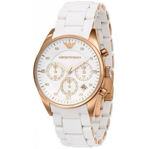 Emporio Armani Mens White Tazio Watch AR5919