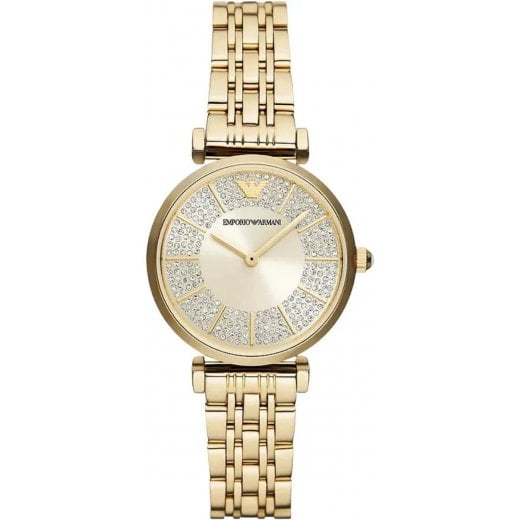 Emporio Armani Ladies Gold Gianni T-Bar Watch AR11608