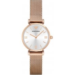 Emporio Armani Ladies Rose Gold Mesh Watch AR1956