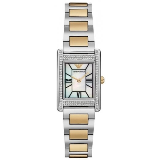 Emporio Armani Ladies Two Tone Crystal Watch AR11642