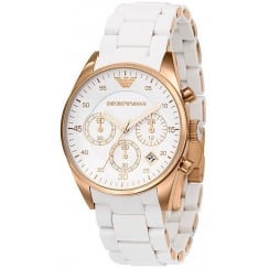 Emporio Armani Ladies White Tazio Watch AR5920