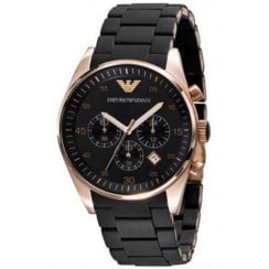 Emporio Armani Mens Black Tazio Watch AR5905