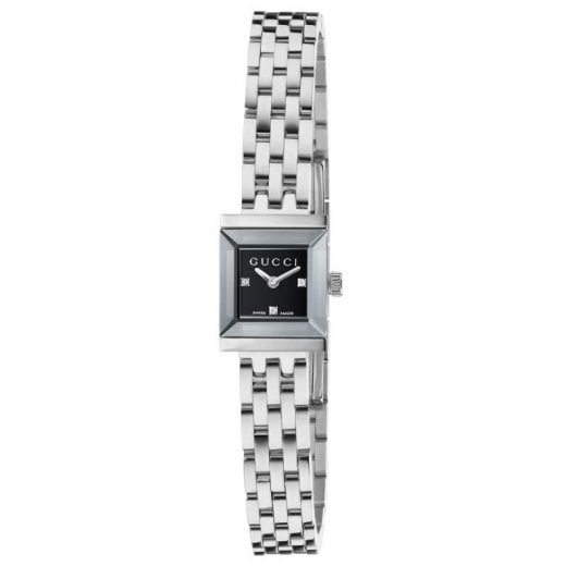 Gucci Ladies 14mm G-Frame Diamond Set Watch YA128507