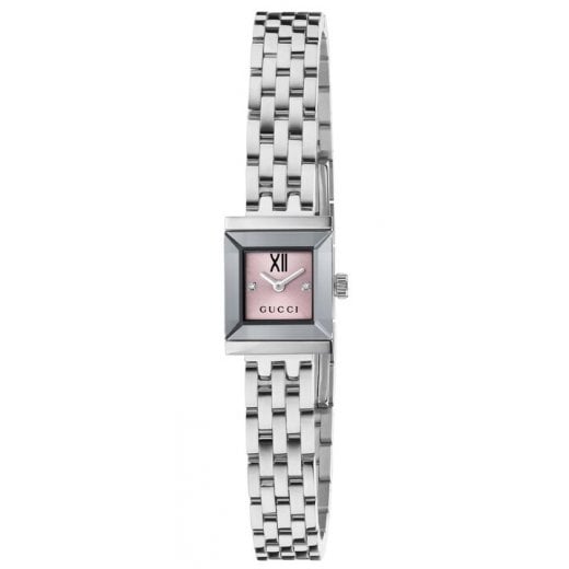 Gucci Ladies 14mm G-Frame Diamond Set Watch YA128539