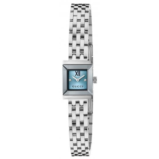 Gucci Ladies 14mm G-Frame Diamond Set Watch YA128540
