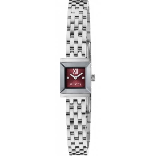 Gucci Ladies 14mm G-Frame Diamond Set Watch YA128541