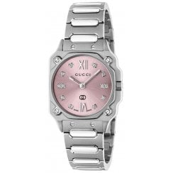 Gucci Ladies 24mm G-Flat Diamond Set Watch YA166501
