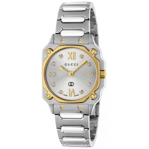 Gucci Ladies 24mm G-Flat Diamond Set Watch YA166503