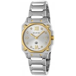 Gucci Ladies 24mm G-Flat Diamond Set Watch YA166503