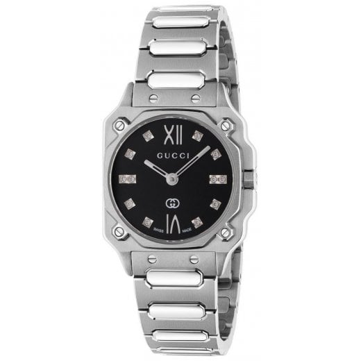 Gucci Ladies 24mm G-Flat Diamond Set Watch YA166507