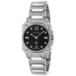 Gucci Ladies 24mm G-Flat Diamond Set Watch YA166507