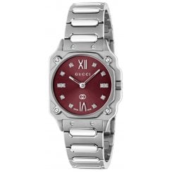 Gucci Ladies 24mm G-Flat Diamond Set Watch YA166508