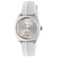 Gucci Ladies 29mm Interlocking Rubber Strap Watch YA142512