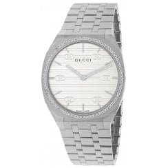 Gucci Ladies 34mm 25H Diamond Watch YA163401