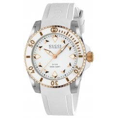 Gucci Ladies 36mm Automatic Dive Rubber Strap Watch YA136407