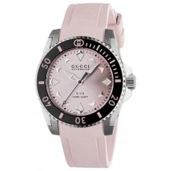 Gucci Ladies 36mm Automatic Dive Rubber Strap Watch YA136408