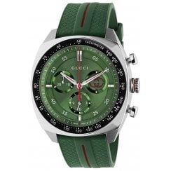 Gucci Mens 41mm Interlocking Rubber Strap Watch YA142319