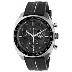 Gucci Mens 41mm Interlocking Rubber Strap Watch YA142320