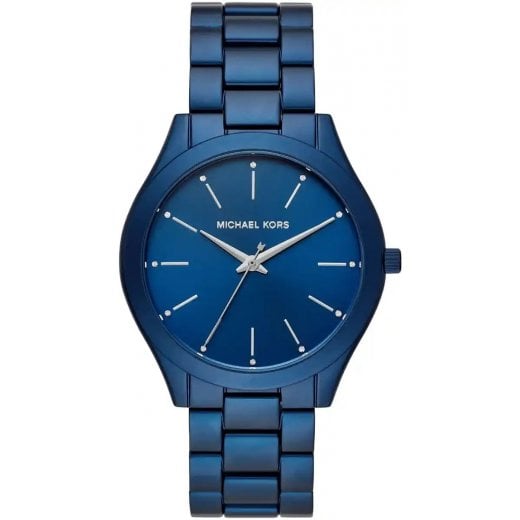 Michael Kors Ladies Navy Blue Slim Runway Watch MK4503