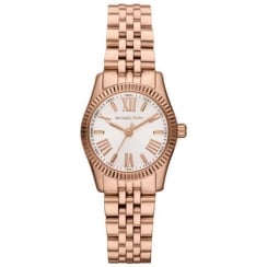 Michael Kors Ladies Rose Gold Petite Lexington Watch MK3230