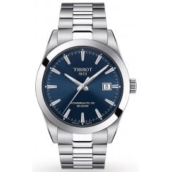Tissot Mens 40mm Blue Dial Gentlemens Powermatic 80 Silicium Watch T127.407.11.041.00
