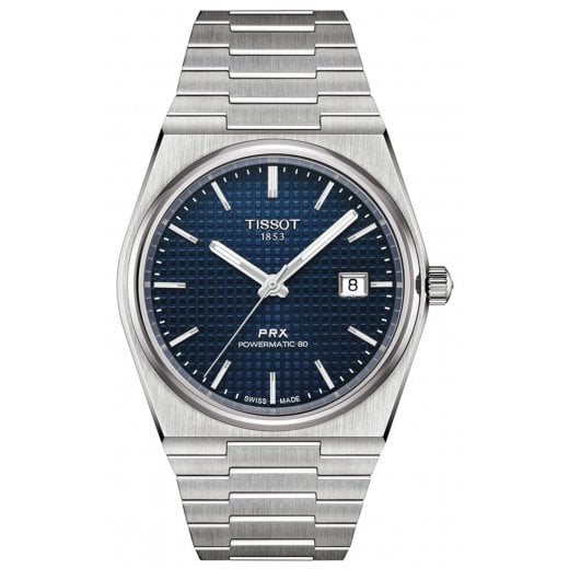 Tissot Mens 40mm Blue Dial PRX Powermatic 80 Watch T137.407.11.041.00