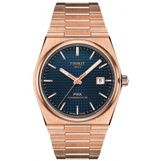 Tissot Mens 40mm Rose Gold PRX Powermatic 80 Watch T137.407.33.041.00