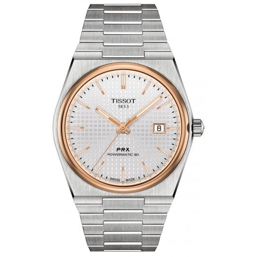 Tissot Mens 40mm Two Tone PRX Powermatic 80 Watch T137.407.21.031.00