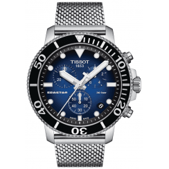 Tissot Mens 45.5mm Blue Dial Seastar 1000 Chronograph Watch T120.417.11.041.02
