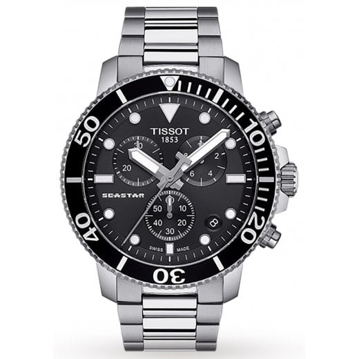 Tissot Mens 45.5mm Seastar 1000 Chronograph Watch T120.417.11.051.00
