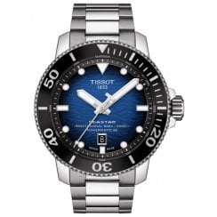 Tissot Mens 46mm Blue Dial Seastar 2000 Professional Powermatic 80 Watch T120.607.11.041.01