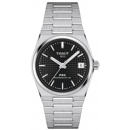 Tissot Unisex 35mm Black Dial PRX Powermatic 80 Watch T137.207.11.051.00