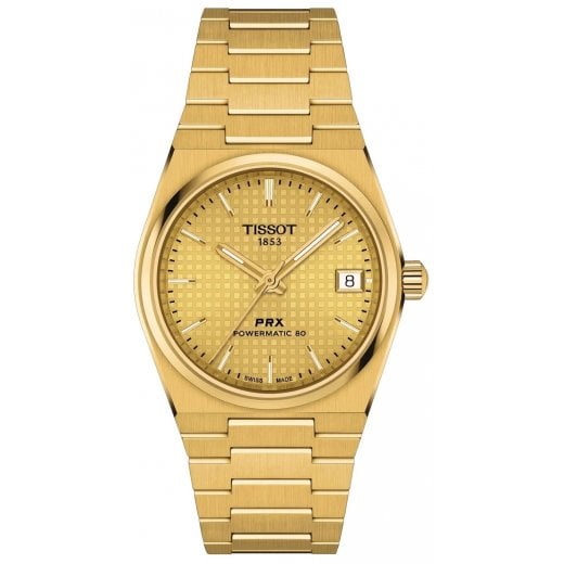 Tissot Unisex 35mm Gold PRX Powermatic 80 Watch T137.207.33.021.00