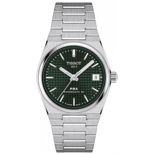 Tissot Unisex 35mm Green Dial PRX Powermatic 80 Watch T137.207.11.091.00