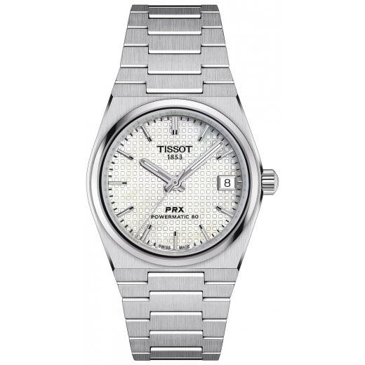 Tissot Unisex 35mm White Dial PRX Powermatic 80 Watch T137.207.11.111.00